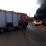Veículo pega fogo na BR-364 em MT durante teste; assista ao vídeo