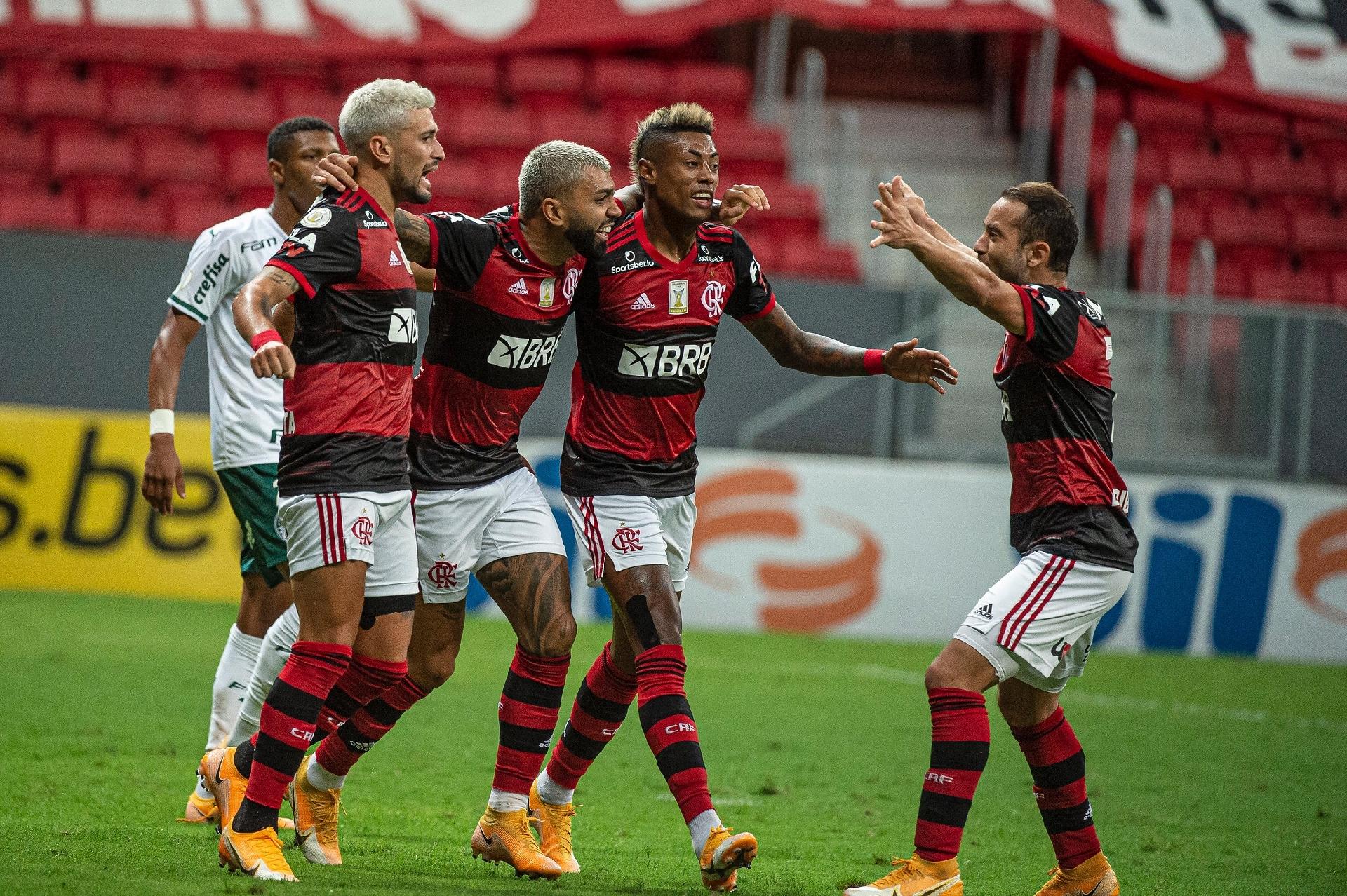 Flamengo x Palmeiras se enfrentaram na Série A. Créditos: Reprodução Twitter