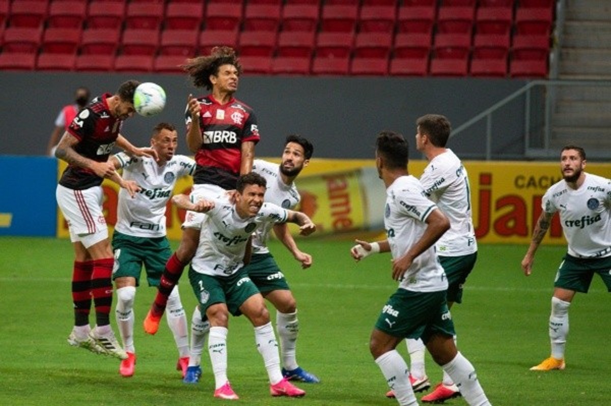 Flamengo x Palmeiras se enfrentaram na Série A. Créditos: Reprodução Twitter