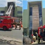 Edifício comercial pega fogo no Bosque da Saúde em Cuiabá